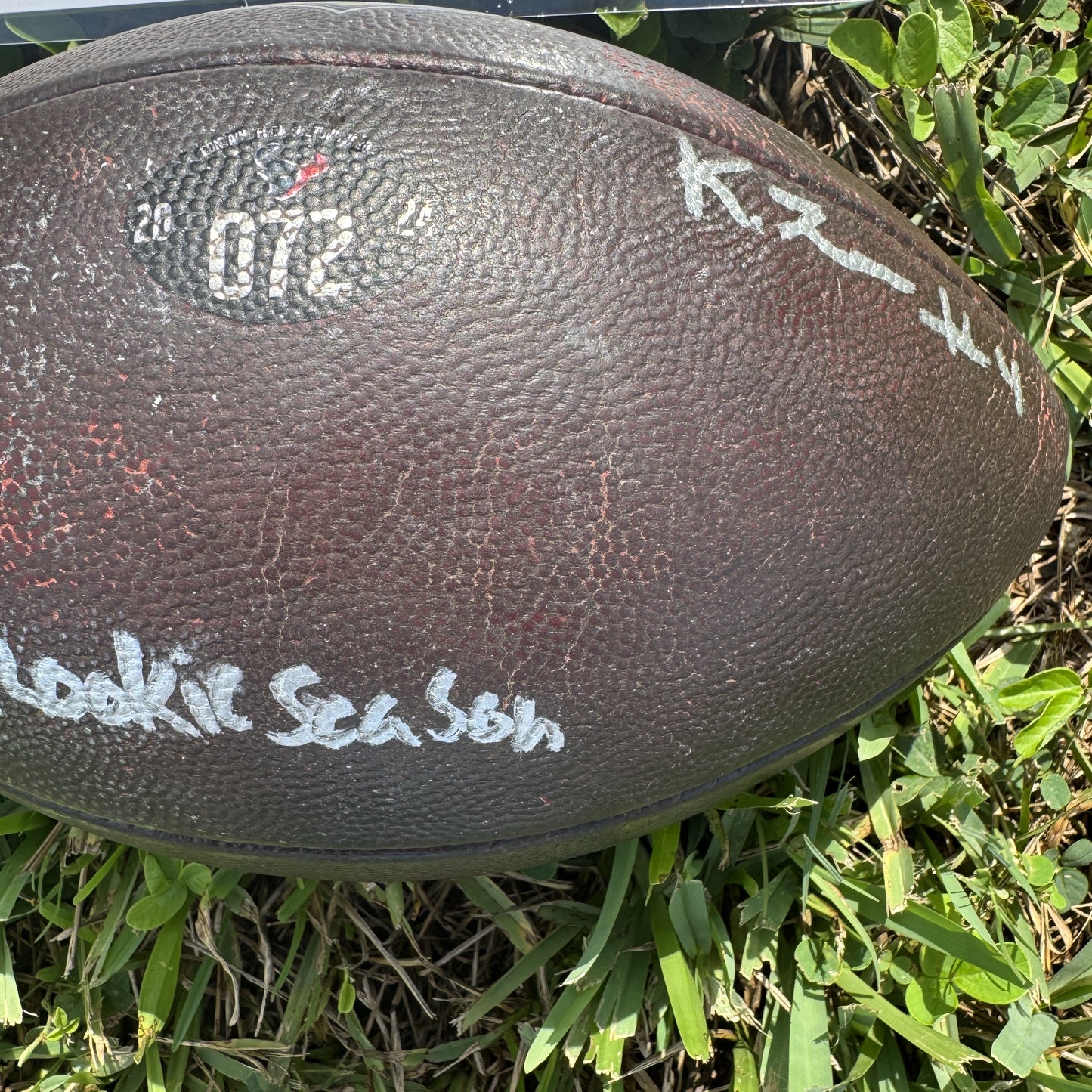 Calen Bullock + Kamari Lassiter Hand Signed 🖊️ GAME USED 💪 2024-2025 Season Houston Texans Wilson Ball Inscribed “Rookie Season”