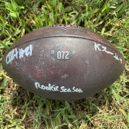 Calen Bullock + Kamari Lassiter Hand Signed 🖊️ GAME USED 💪 2024-2025 Season Houston Texans Wilson Ball Inscribed “Rookie Season”