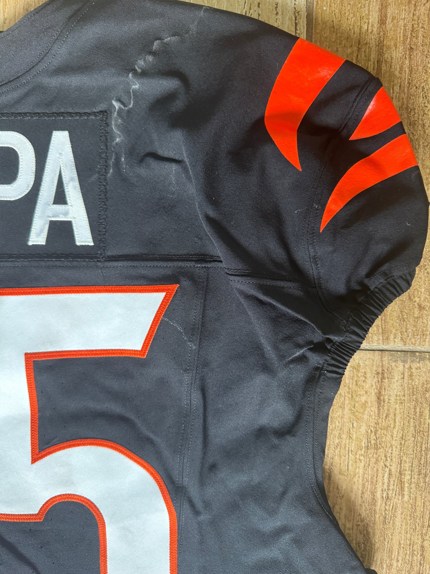 Alex Cappa GAME WORN💪10/06/24 Cincinnati Bengals🐅vs.Baltimore Ravens NFL Jersey👕Includes COA