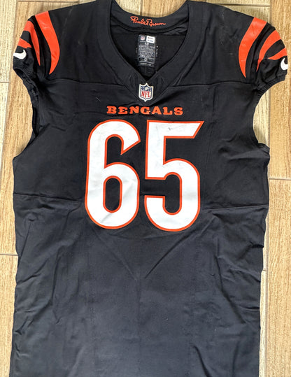 Alex Cappa GAME WORN💪10/06/24 Cincinnati Bengals🐅vs.Baltimore Ravens NFL Jersey👕Includes COA
