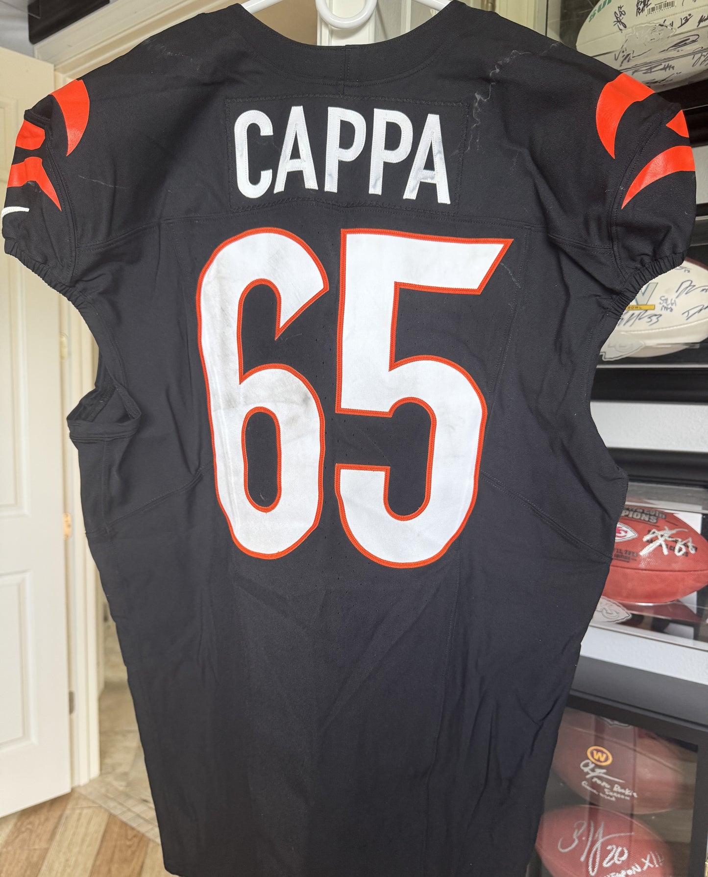 Alex Cappa GAME WORN💪10/06/24 Cincinnati Bengals🐅vs.Baltimore Ravens NFL Jersey👕Includes COA