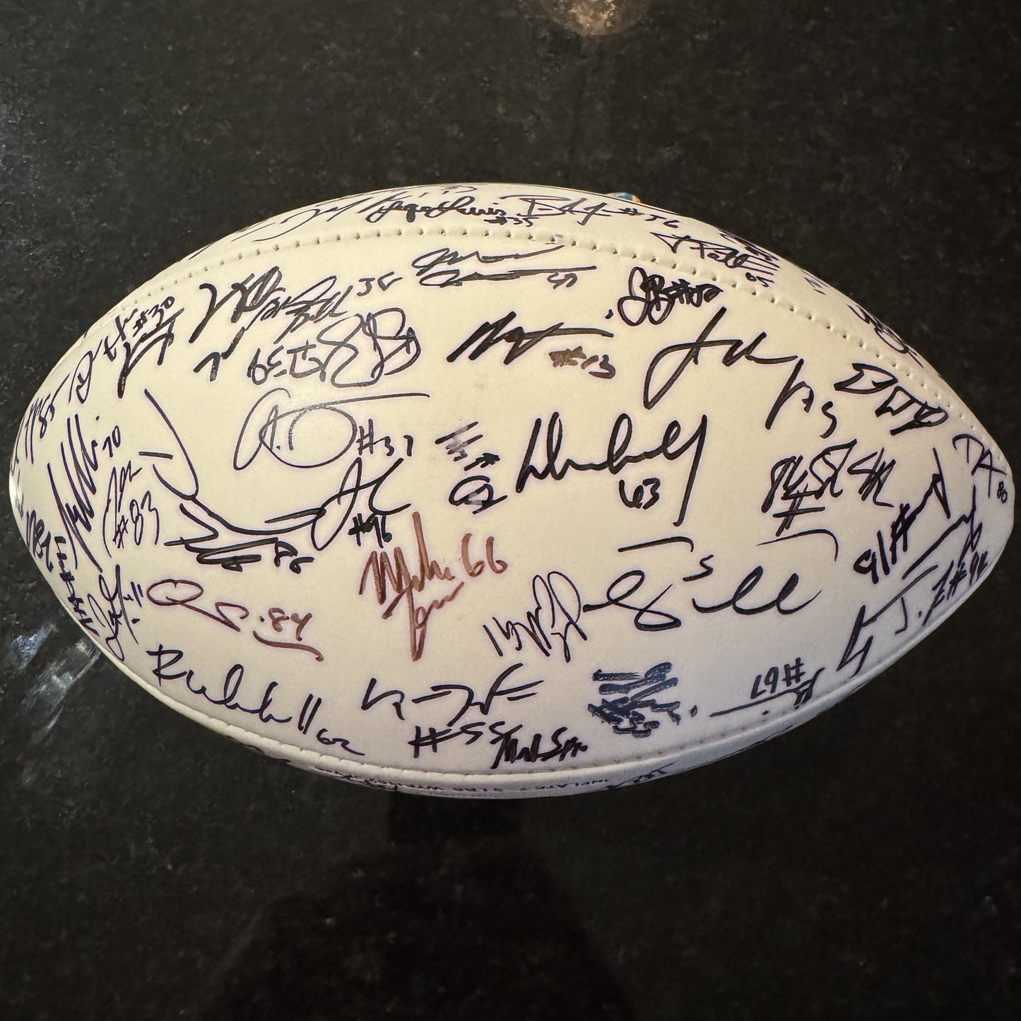 TOM BRADY 🐐 New England Patriots Multi Team Signed 2013 Panel Ball With Patriots Logo Signed By Over 30 Players Inc. Tom Brady, Rob Gronkowski, Stephen Gostkowski, Chandler Jones, Devin McCourty, Rob Ninkovich and Jamie Collins 💥