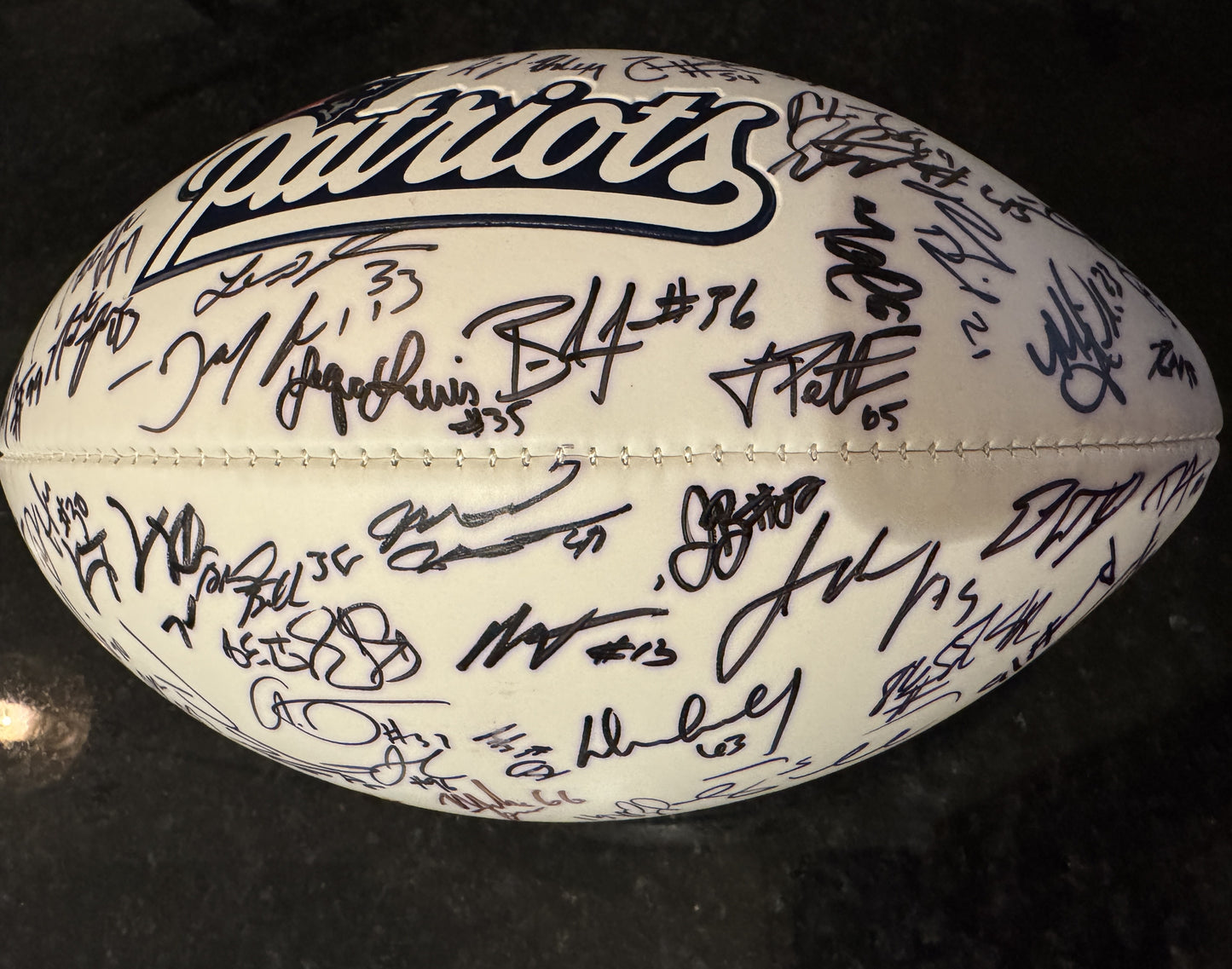 TOM BRADY 🐐 New England Patriots Multi Team Signed 2013 Panel Ball With Patriots Logo Signed By Over 30 Players Inc. Tom Brady, Rob Gronkowski, Stephen Gostkowski, Chandler Jones, Devin McCourty, Rob Ninkovich and Jamie Collins 💥