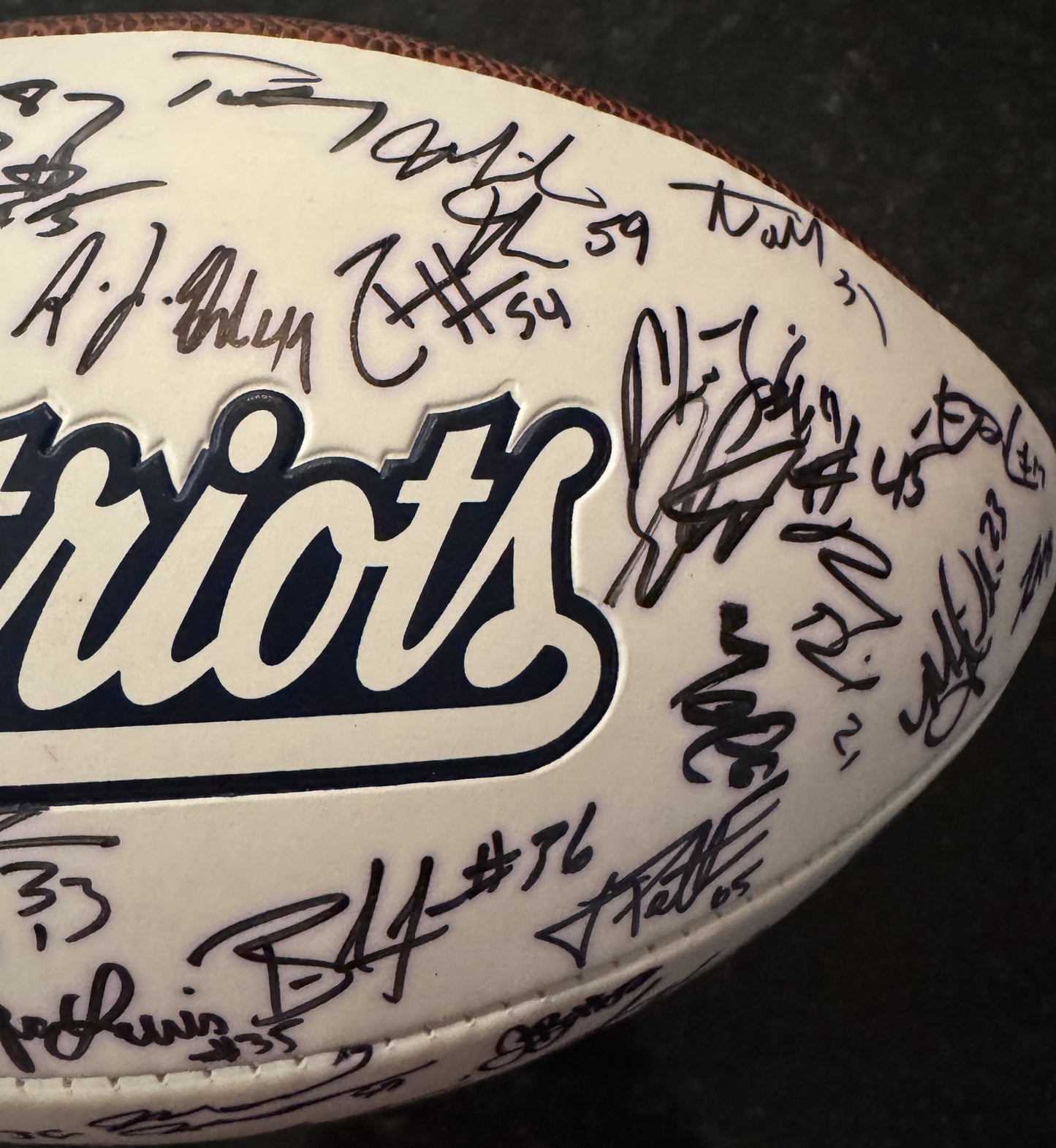 TOM BRADY 🐐 New England Patriots Multi Team Signed 2013 Panel Ball With Patriots Logo Signed By Over 30 Players Inc. Tom Brady, Rob Gronkowski, Stephen Gostkowski, Chandler Jones, Devin McCourty, Rob Ninkovich and Jamie Collins 💥