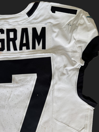 Evan Engram GAME USED 💪 10/13/24 PHOTO MATCHED 📸 Jacksonville Jaguars 🐆 Nike NFL On-Field Jersey👕 vs. Chicago Bears (London Game) 🌍