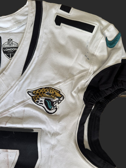 Evan Engram GAME USED 💪 10/13/24 PHOTO MATCHED 📸 Jacksonville Jaguars 🐆 Nike NFL On-Field Jersey👕 vs. Chicago Bears (London Game) 🌍