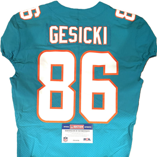 Mike Gesicki GAME ISSUED 💥 Miami Dolphins 🐬 On-Field NFL Jersey Inc. PSA Authenticity 🛡️