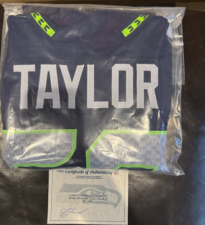 Darrell Taylor GAME WORN 💪 11/12/23 & 12/18/23 Seattle Seahawks Nike NFL Jersey 👕 Worn in two separate victories: 11/12/23 vs. Commanders + 12/18/23 vs. Eagles