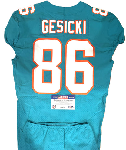 Mike Gesicki GAME ISSUED 💥 Miami Dolphins 🐬 On-Field NFL Jersey Inc. PSA Authenticity 🛡️