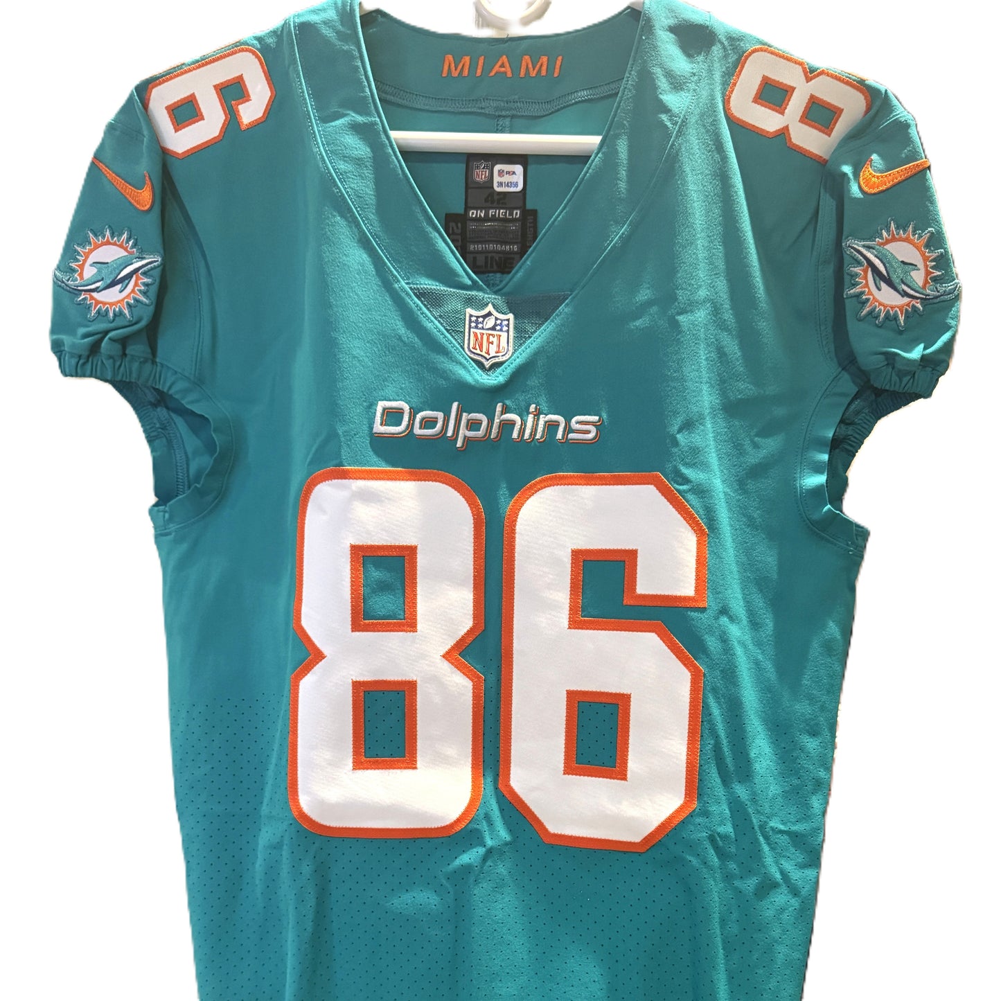 Mike Gesicki GAME ISSUED 💥 Miami Dolphins 🐬 On-Field NFL Jersey Inc. PSA Authenticity 🛡️