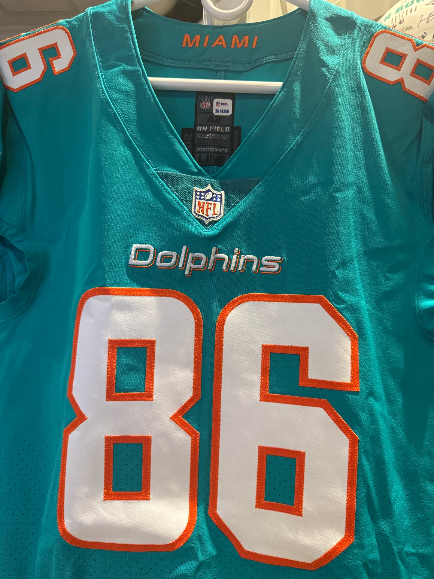Mike Gesicki GAME ISSUED 💥 Miami Dolphins 🐬 On-Field NFL Jersey Inc. PSA Authenticity 🛡️