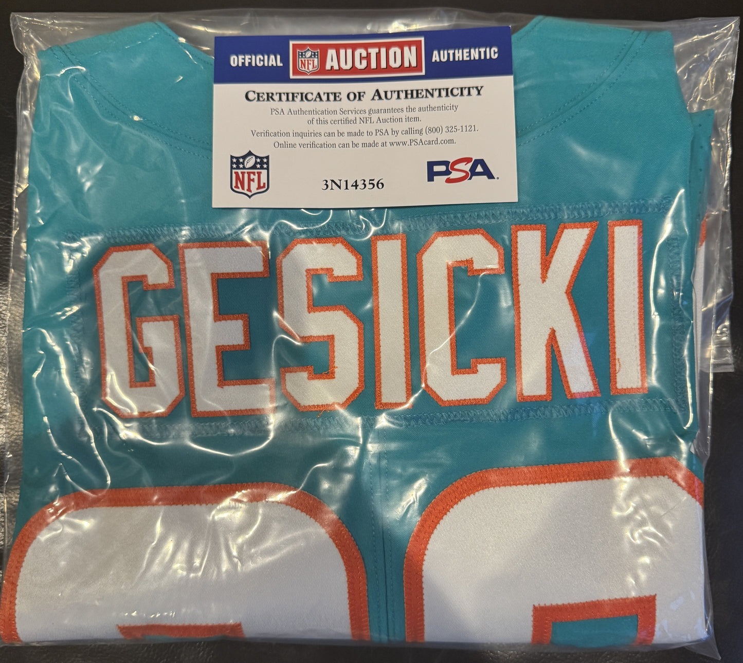 Mike Gesicki GAME ISSUED 💥 Miami Dolphins 🐬 On-Field NFL Jersey Inc. PSA Authenticity 🛡️