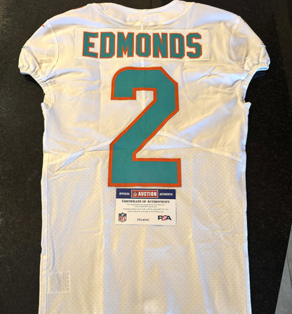 Chase Edmonds GAME ISSUED 💪 Miami Dolphins 🐬 Nike On-Field NFL Jersey 👕 Inc. PSA Authenticity 🛡️