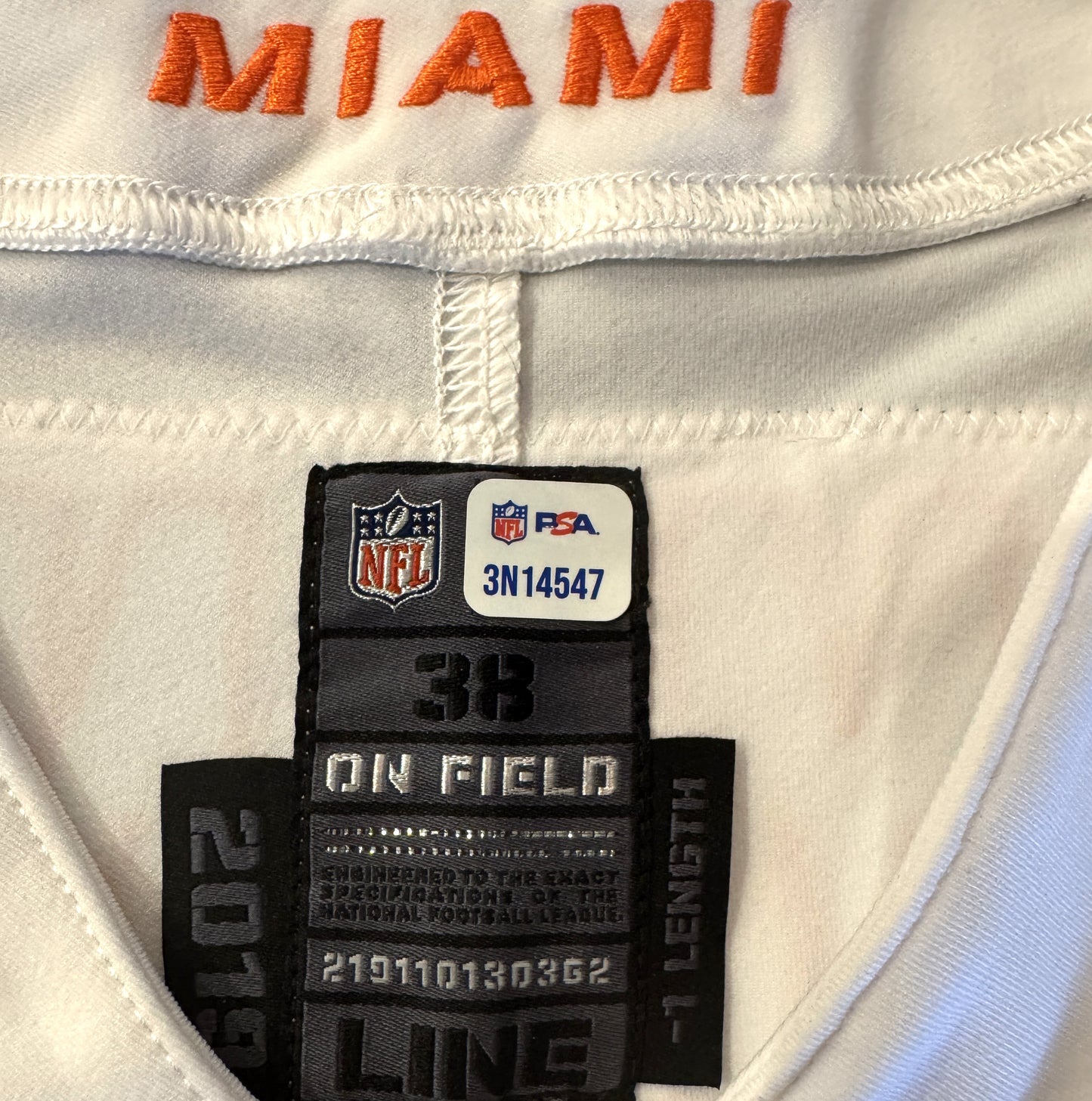 Chase Edmonds GAME ISSUED 💪 Miami Dolphins 🐬 Nike On-Field NFL Jersey 👕 Inc. PSA Authenticity 🛡️