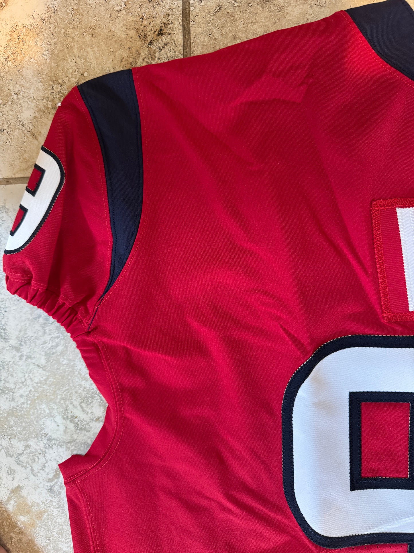 J.J. Watt 💯 TEAM ISSUED 💪 Houston Texans On-Field Nike NFL Jersey 👕 Includes Walter Payton NFL Man of the Year & Captain Patches