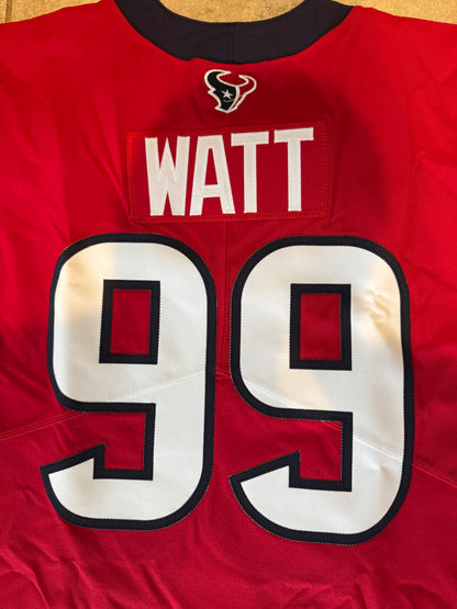 J.J. Watt 💯 TEAM ISSUED 💪 Houston Texans On-Field Nike NFL Jersey 👕 Includes Walter Payton NFL Man of the Year & Captain Patches
