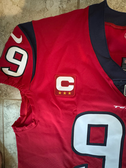 J.J. Watt 💯 TEAM ISSUED 💪 Houston Texans On-Field Nike NFL Jersey 👕 Includes Walter Payton NFL Man of the Year & Captain Patches