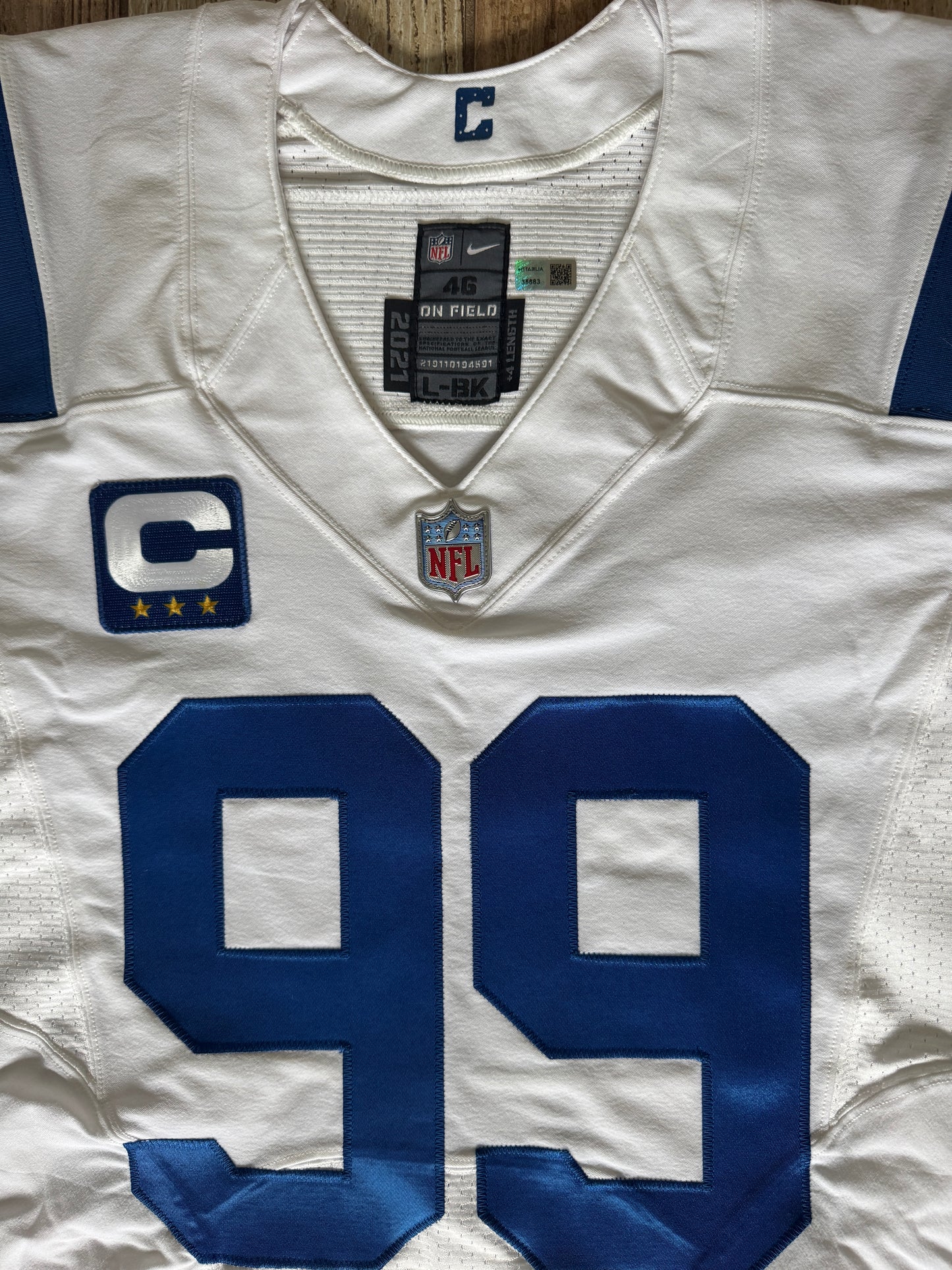 DeForest Buckner TEAM ISSUED 💪 Indianapolis Colts 🐎 Nike NFL Jersey 👕 Inc. COA 🛡️ & Captain's Patch