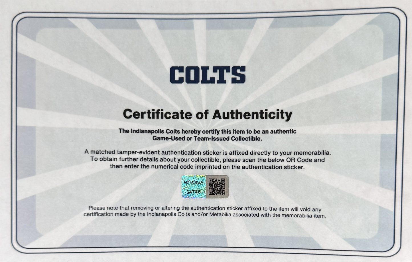 Alec Pierce TEAM ISSUED 💪 Indianapolis Colts 🐎 Nike NFL Jersey Includes COA 🛡️