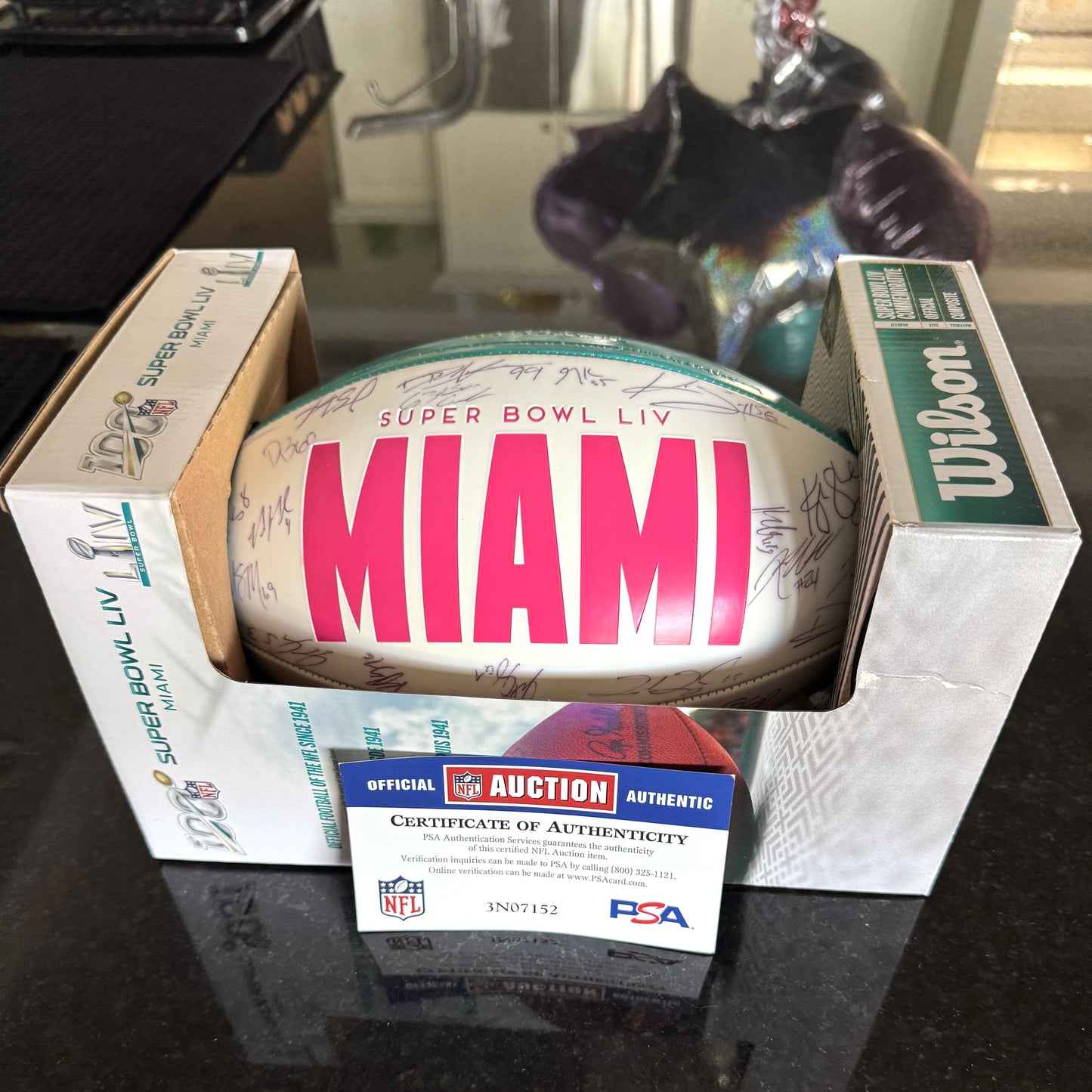 San Francisco 49ers Multi Signed Super Bowl 54 Commemorative Panel Ball Signed By Over 30 Players Inc. George Kittle, Kyle Juszczyk, Kyle Shannahan, DeForest Buckner, Kwon Alexander, Jeff Wilson...