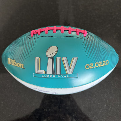 San Francisco 49ers Multi Signed Super Bowl 54 Commemorative Panel Ball Signed By Over 30 Players Inc. George Kittle, Kyle Juszczyk, Kyle Shannahan, DeForest Buckner, Kwon Alexander, Jeff Wilson...