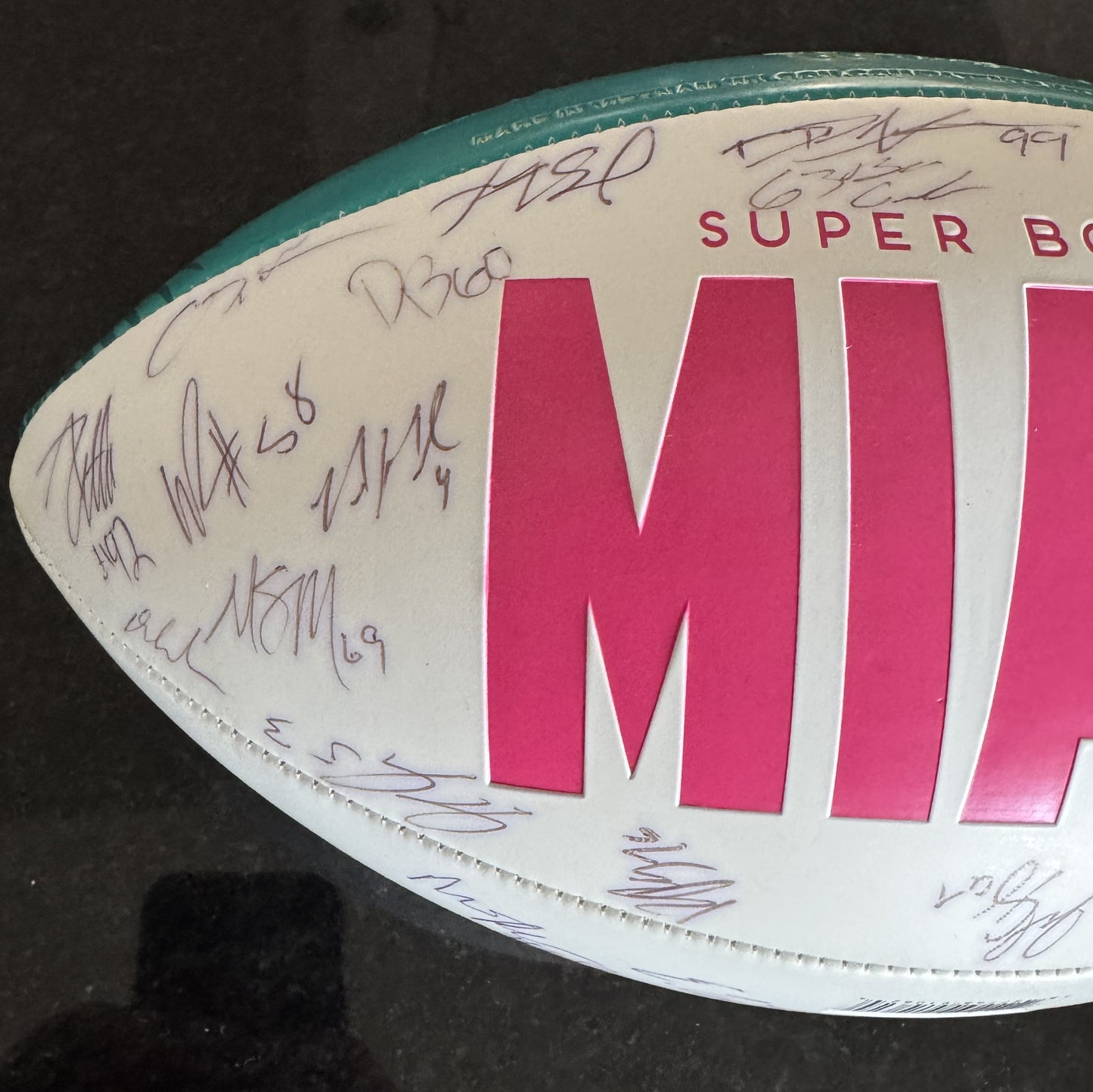 San Francisco 49ers Multi Signed Super Bowl 54 Commemorative Panel Ball Signed By Over 30 Players Inc. George Kittle, Kyle Juszczyk, Kyle Shannahan, DeForest Buckner, Kwon Alexander, Jeff Wilson...