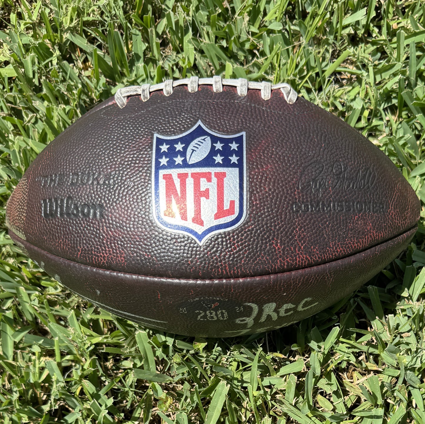 Nico Collins GAME-USED 💪 & Signed ✍️ Houston Texans Wilson DUKE Ball vs. Buffalo Bills 🦬 10/06/24 Also inc inscription