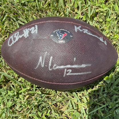 Nico Collins, Calen Bullock, & Kamari Lassiter TRIPLE Signed Practice-Used "Rapid Break-In" Wilson The Duke Ball from their 2023-2024 Season