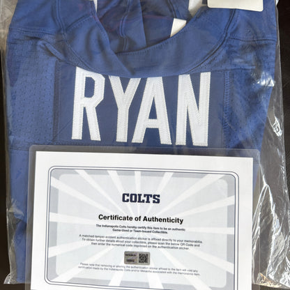 Matt Ryan TEAM ISSUED 💪 Indianapolis Colts 🐎 Nike NFL Jersey 👕 Includes COA 🛡️ + Captain's Patch