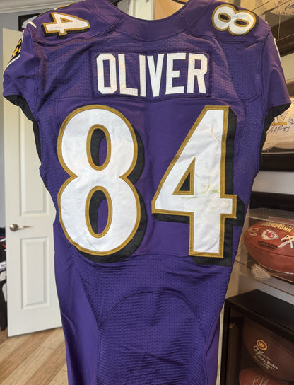 Josh Oliver GAME WORN💪11/20/22 Ravens💜vs. Panthers🐾On-Field NFL Nike Jersey Worn during the November 20, 2022 victory vs. Carolina Panthers