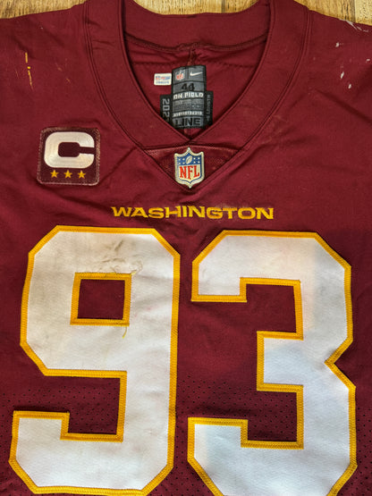 Jonathan Allen GAME-WORN & PHOTO-MATCHED Jersey Washington Commanders | 12/26/21 vs. Cowboys (Salute to Service Game) | PSA Certified | Size 44