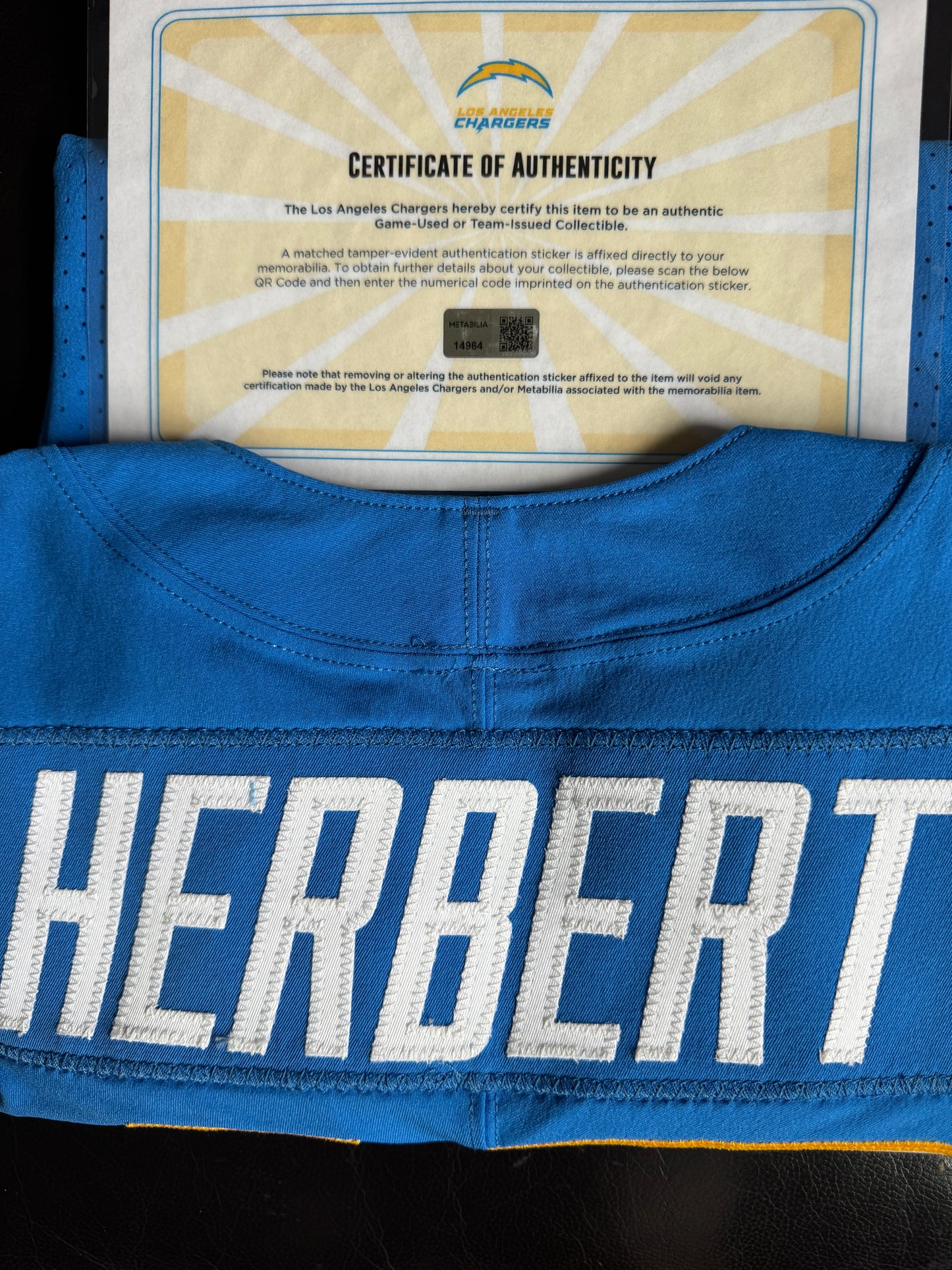 Justin Herbert GAME-ISSUED💪Los Angeles Chargers⚡NFL Nike Jersey includes COA