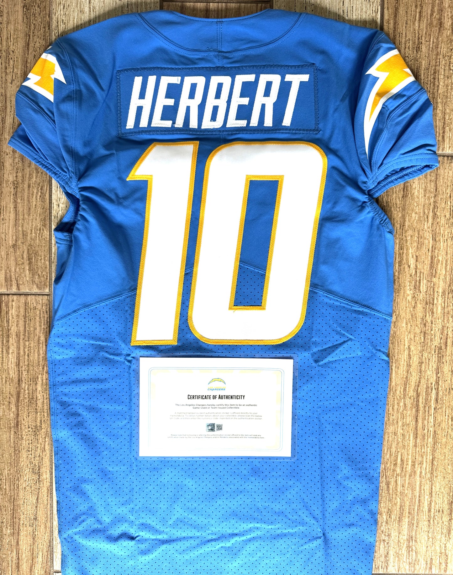 Justin Herbert GAME-ISSUED💪Los Angeles Chargers⚡NFL Nike Jersey includes COA