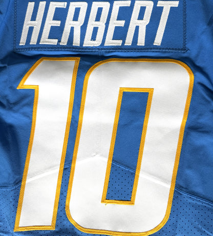 Justin Herbert TEAM-ISSUED💪Los Angeles Chargers⚡NFL Nike Jersey includes Captains Patch