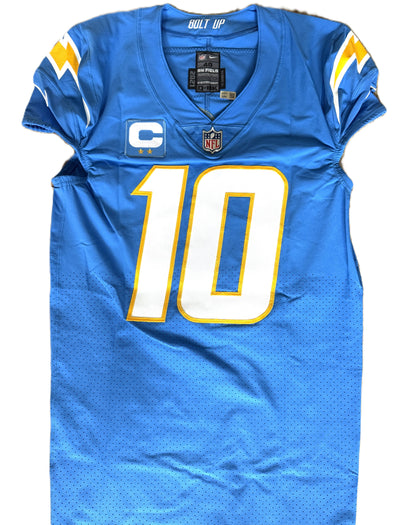 Justin Herbert TEAM-ISSUED💪Los Angeles Chargers⚡NFL Nike Jersey includes Captains Patch