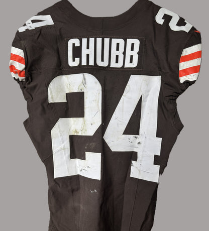 Nick Chubb GAME WORN/USED 10/27/24 💪 PHOTO-MATCHED 📸 Cleveland Browns On-Field NFL Jersey 👕 vs. Baltimore Ravens Also includes Professional Sports Authenticator (PSA)