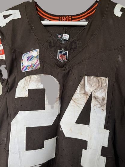 Nick Chubb GAME WORN/USED 10/27/24 💪 PHOTO-MATCHED 📸 Cleveland Browns On-Field NFL Jersey 👕 vs. Baltimore Ravens Also includes Professional Sports Authenticator (PSA)