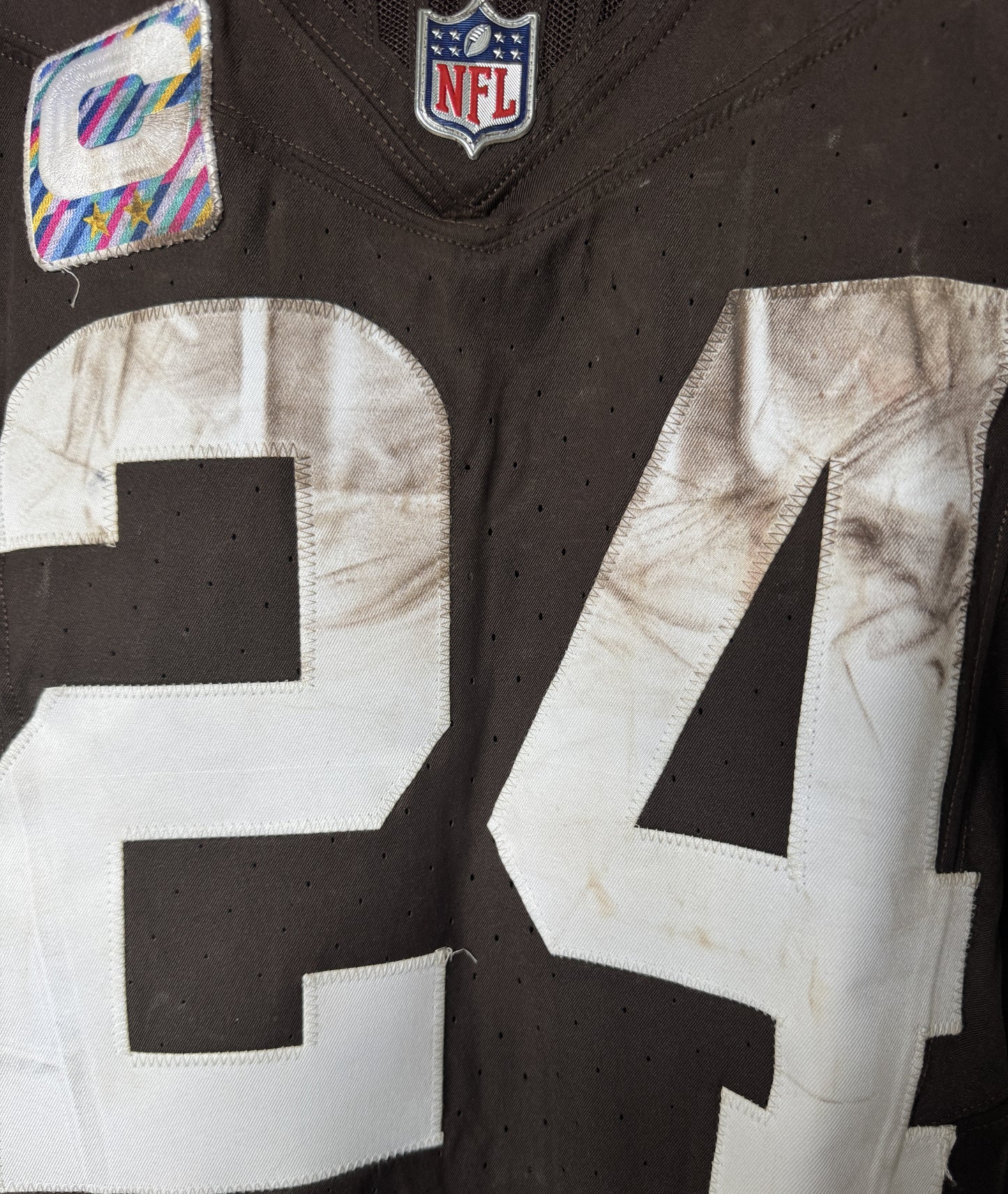 Nick Chubb GAME WORN/USED 10/27/24 💪 PHOTO-MATCHED 📸 Cleveland Browns On-Field NFL Jersey 👕 vs. Baltimore Ravens Also includes Professional Sports Authenticator (PSA)