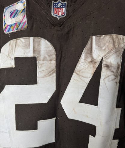 Nick Chubb GAME WORN/USED 10/27/24 💪 PHOTO-MATCHED 📸 Cleveland Browns On-Field NFL Jersey 👕 vs. Baltimore Ravens Also includes Professional Sports Authenticator (PSA)