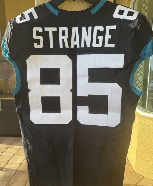 Brenton Strange GAME USED 10/1/23 Jacksonville Jaguars 🐆 Nike NFL Jersey vs. Atlanta Falcons in London 🇬🇧