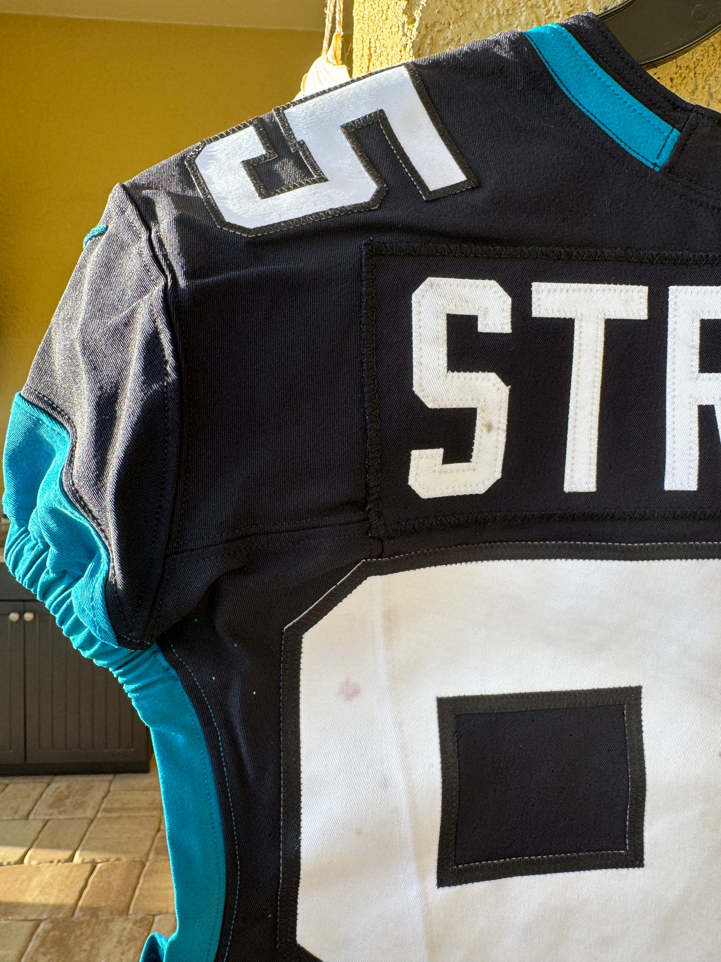 Brenton Strange GAME USED 10/1/23 Jacksonville Jaguars 🐆 Nike NFL Jersey vs. Atlanta Falcons in London 🇬🇧