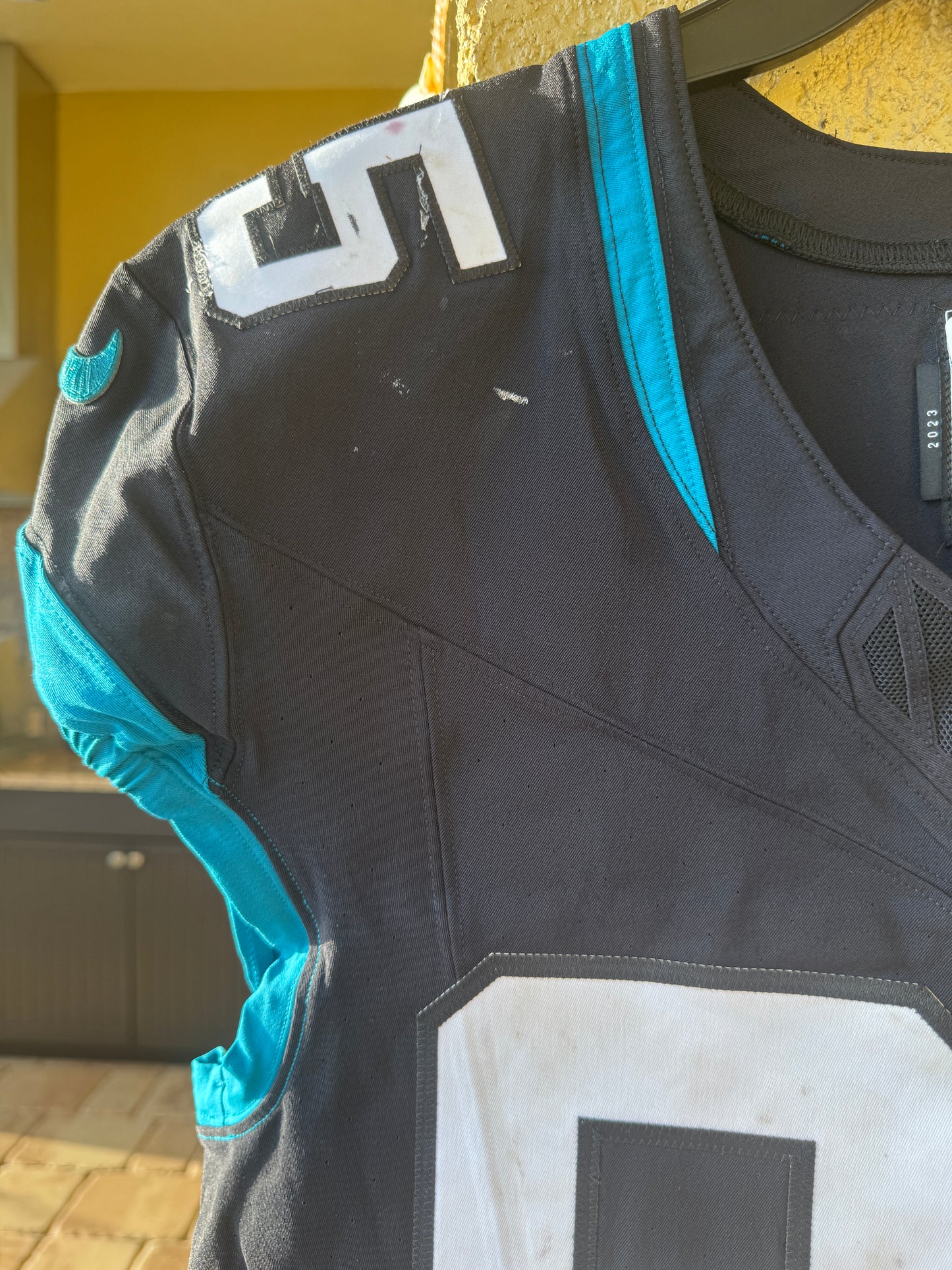 Brenton Strange GAME USED 10/1/23 Jacksonville Jaguars 🐆 Nike NFL Jersey vs. Atlanta Falcons in London 🇬🇧
