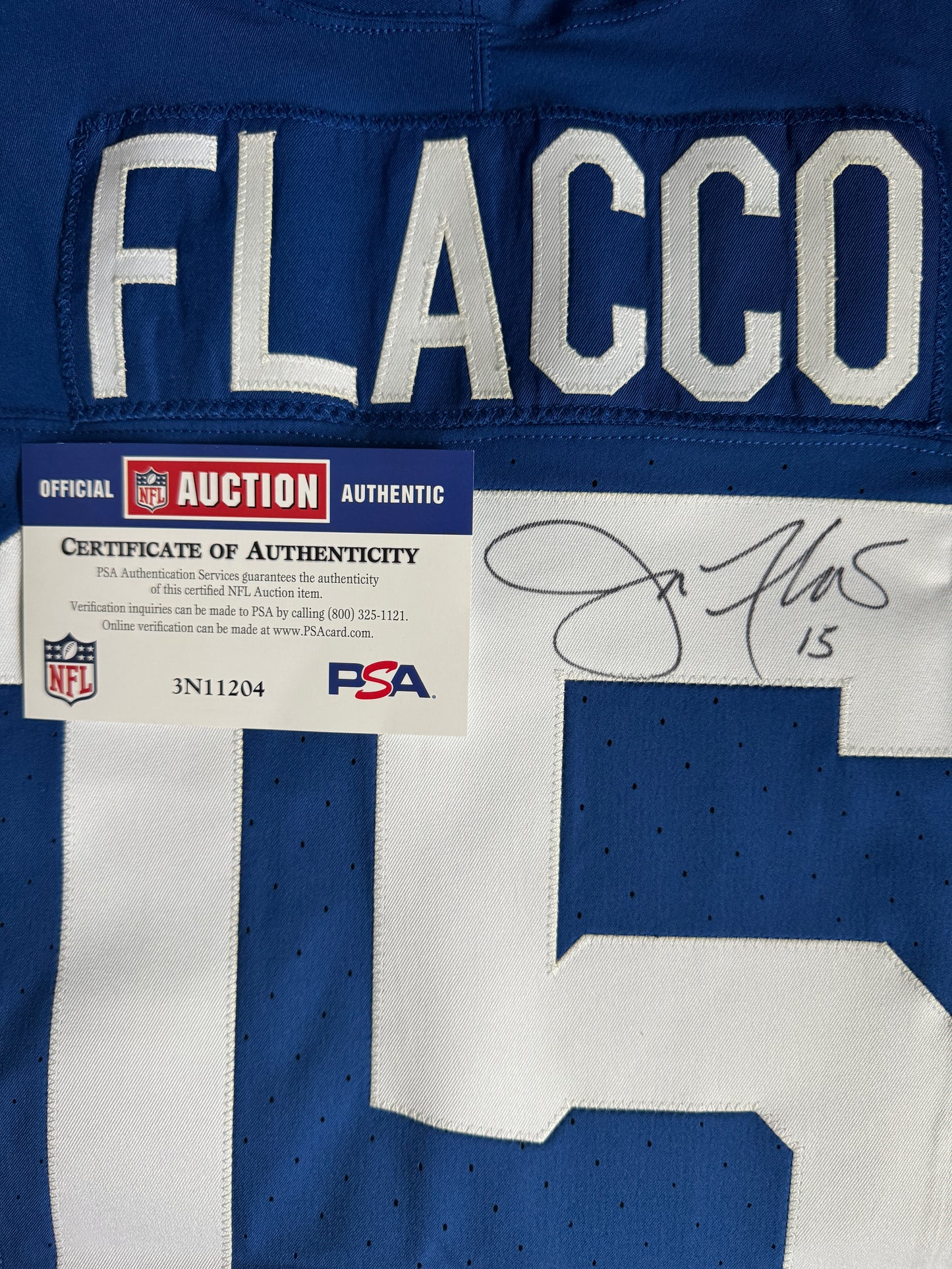 Joe Flacco Hand SIGNED ✍️ TEAM ISSUED 💪 Indianapolis Colts NFL Nike Jersey 👕 Inc. COA 🛡️