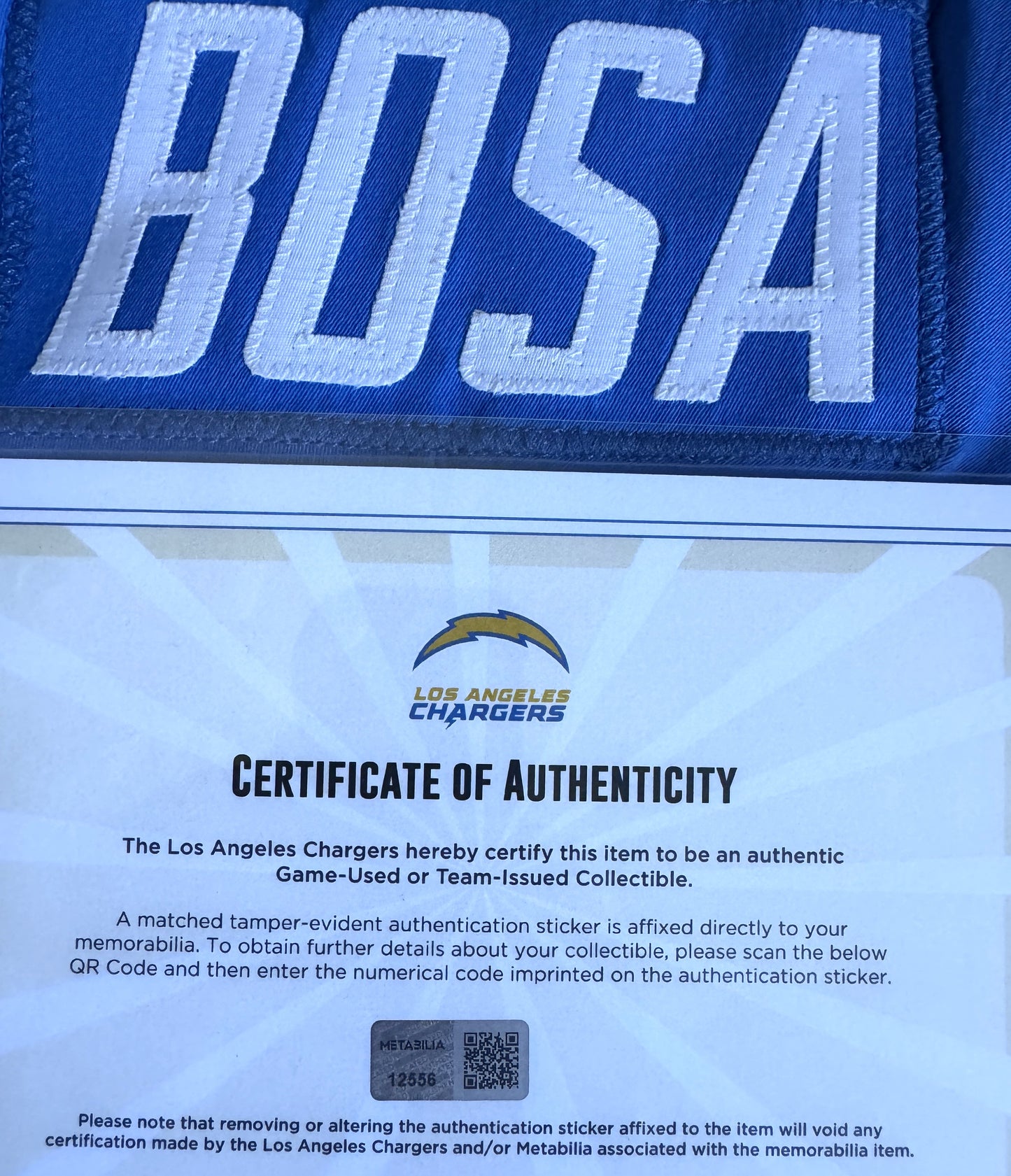 Joey Bosa TEAM-ISSUED💪Los Angeles Chargers⚡NFL Nike Jersey👕Includes Captains Patch