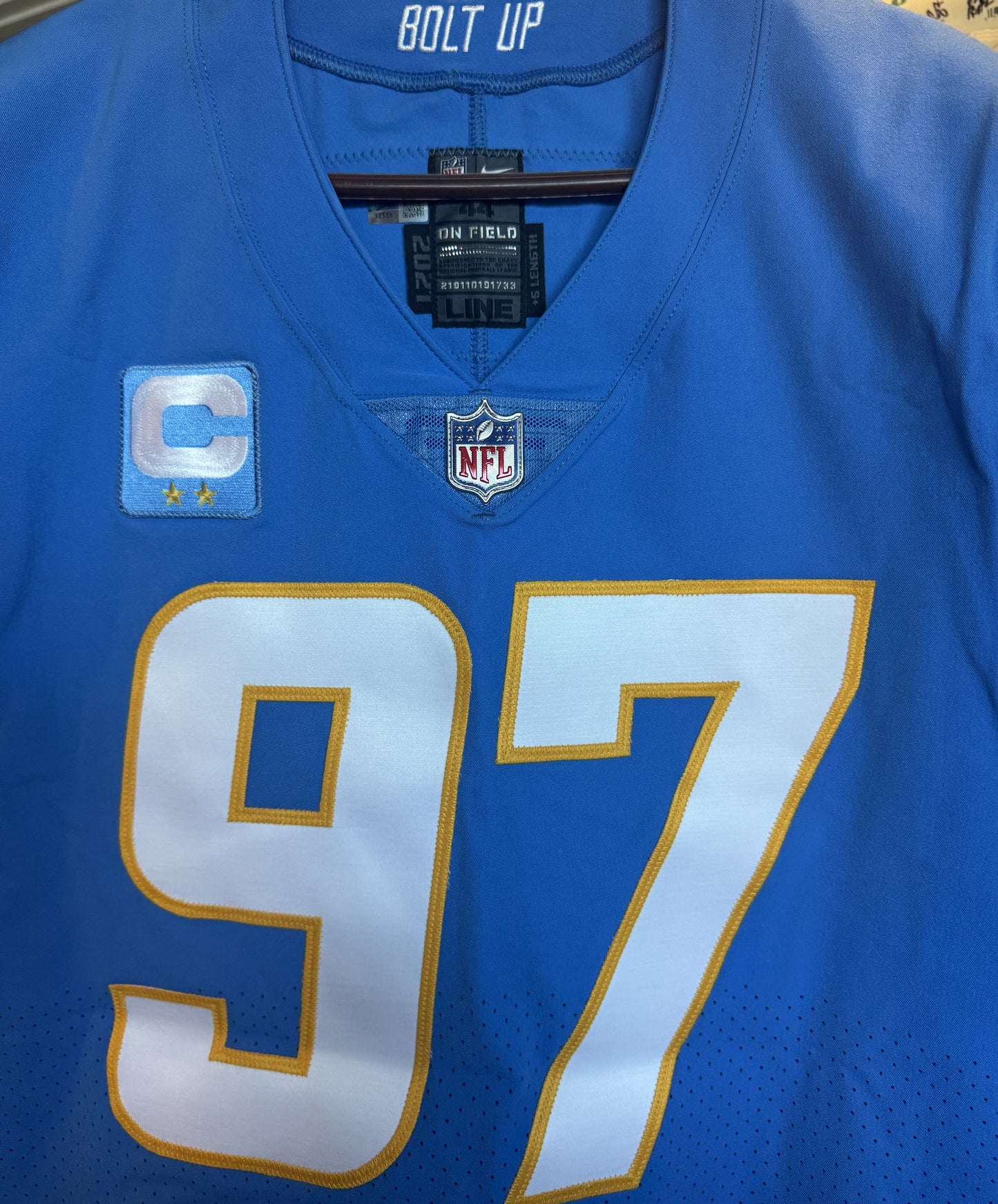 Joey Bosa TEAM-ISSUED💪Los Angeles Chargers⚡NFL Nike Jersey👕Includes Captains Patch