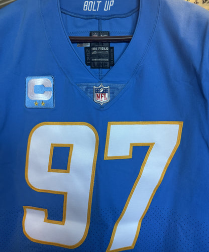 Joey Bosa TEAM-ISSUED💪Los Angeles Chargers⚡NFL Nike Jersey👕Includes Captains Patch