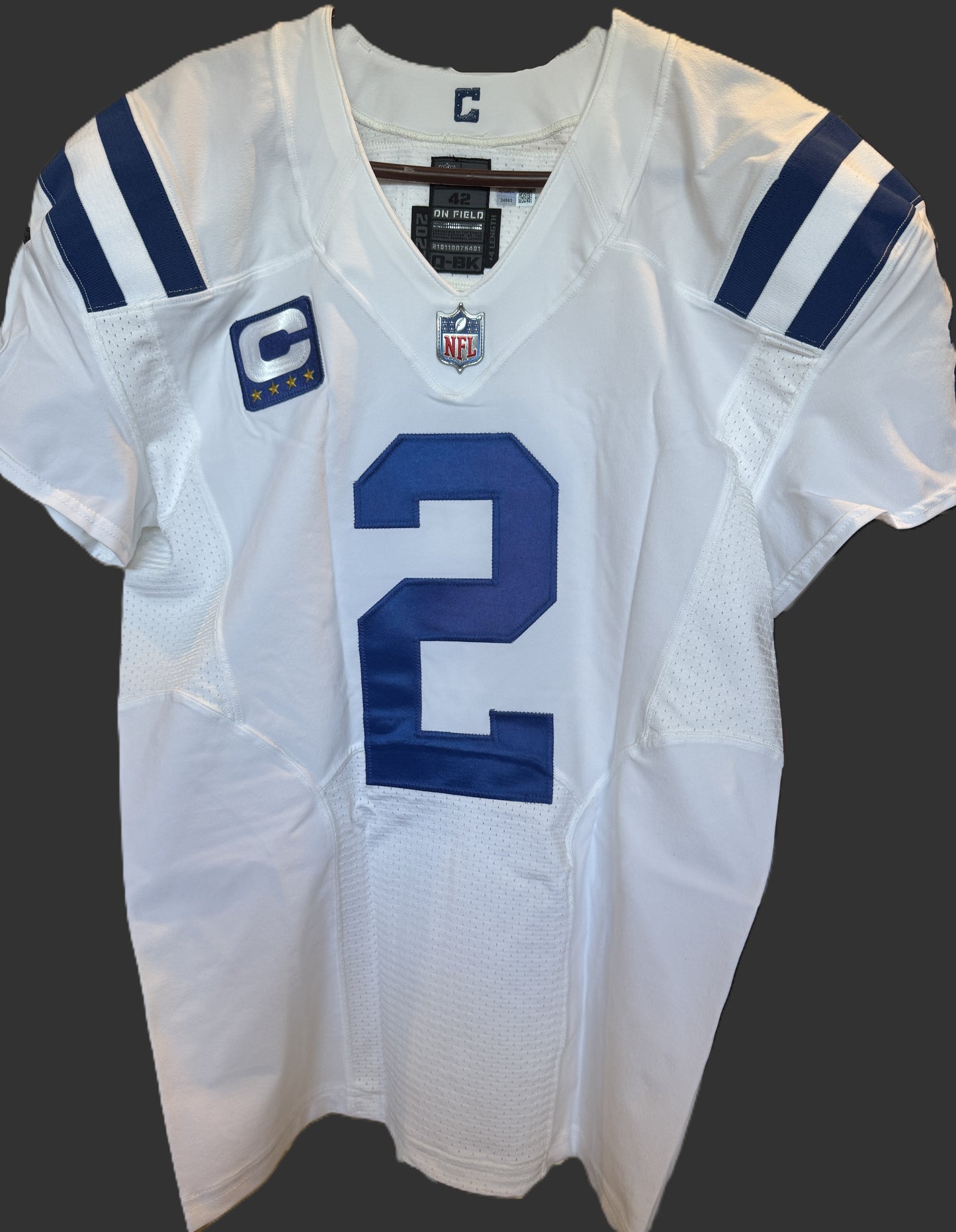 Matt Ryan TEAM ISSUED 💪 Indianapolis Colts 🐎 Nike NFL Jersey 👕Also  Includes COA 🛡️ and Captain's Patch