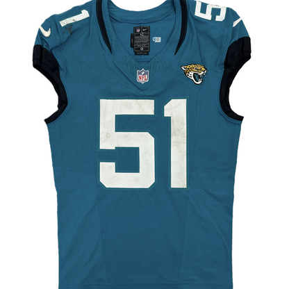 Ventrell Miller GAME WORN 09/07/25 Jacksonville Jaguars 🐆 Nike NFL Jersey 👕 vs. Carolina Panthers First Game of the 2025 Season