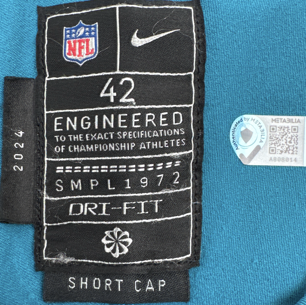 Ventrell Miller GAME WORN 09/07/25 Jacksonville Jaguars 🐆 Nike NFL Jersey 👕 vs. Carolina Panthers First Game of the 2025 Season