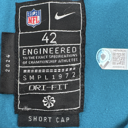 Ventrell Miller GAME WORN 09/07/25 Jacksonville Jaguars 🐆 Nike NFL Jersey 👕 vs. Carolina Panthers First Game of the 2025 Season